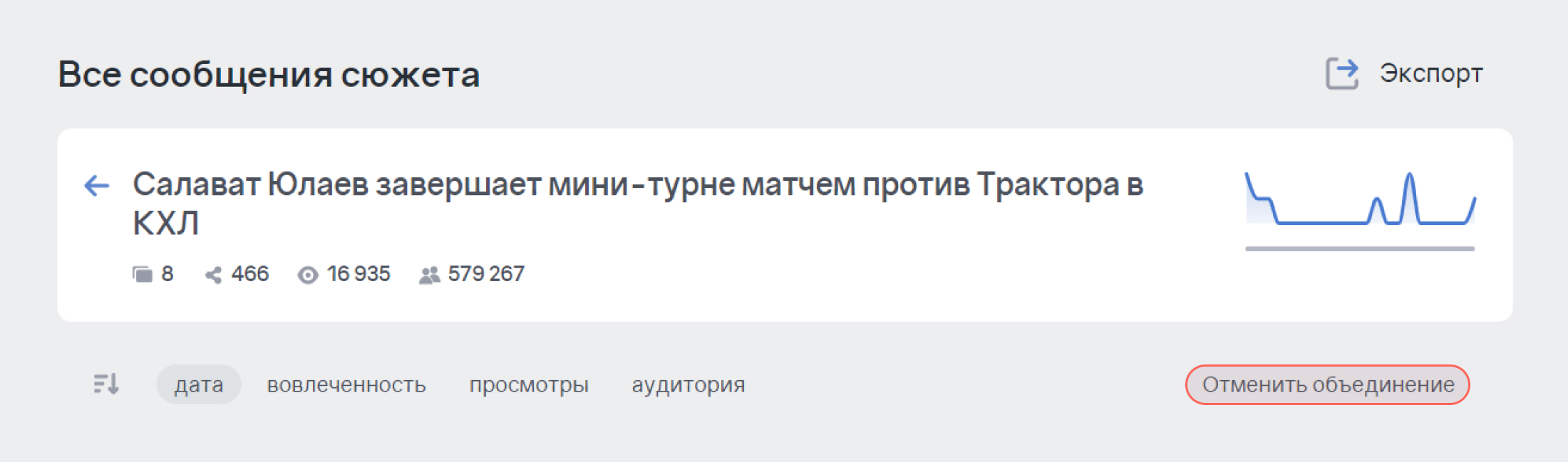 Сюжеты — в темах соцмедиа: как разъединять сюжеты вручную